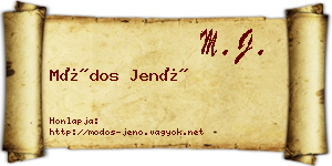Módos Jenő névjegykártya