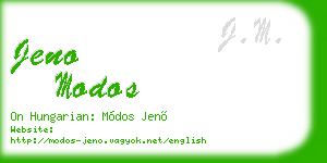 jeno modos business card